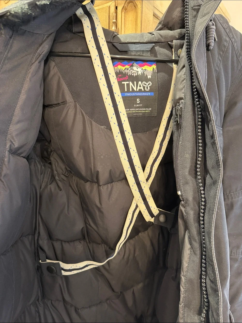 TNA Hooded Field Parka Jacket - Charcoal - Picture 2 of 4